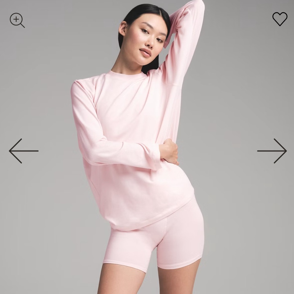 Skims boyfriend pink long sleeve tee